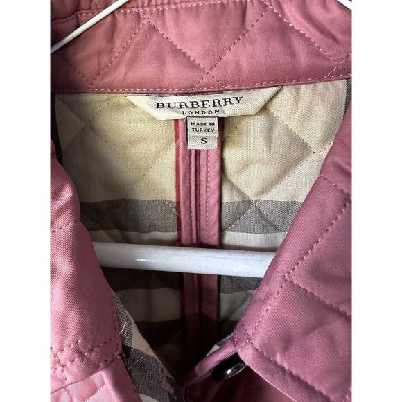 Authentic Burberry Brit Copford Diamond Quilted Jacket Light Crimson Size Small - Picture 3 of 12